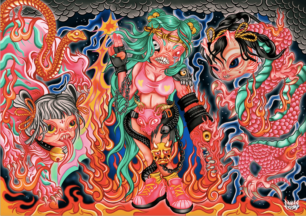 Birth of a 妖鬼 by Erikartoon - GOFYDigital Print