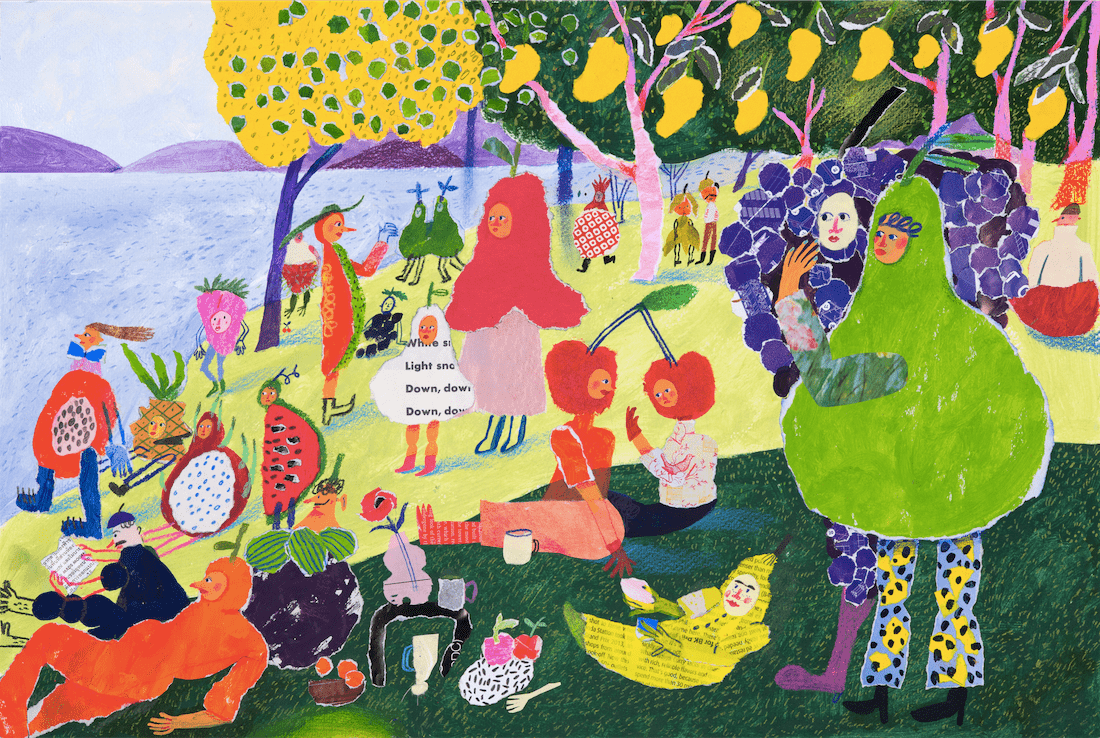 Fruity Friends Under Mango Tree by Auracherrybag - GOFYDigital Print